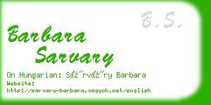 barbara sarvary business card